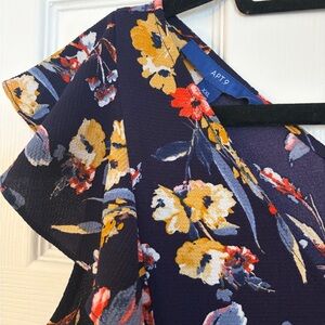 Apt. 9 Floral Jumpsuit - Navy, Yellow, Red
